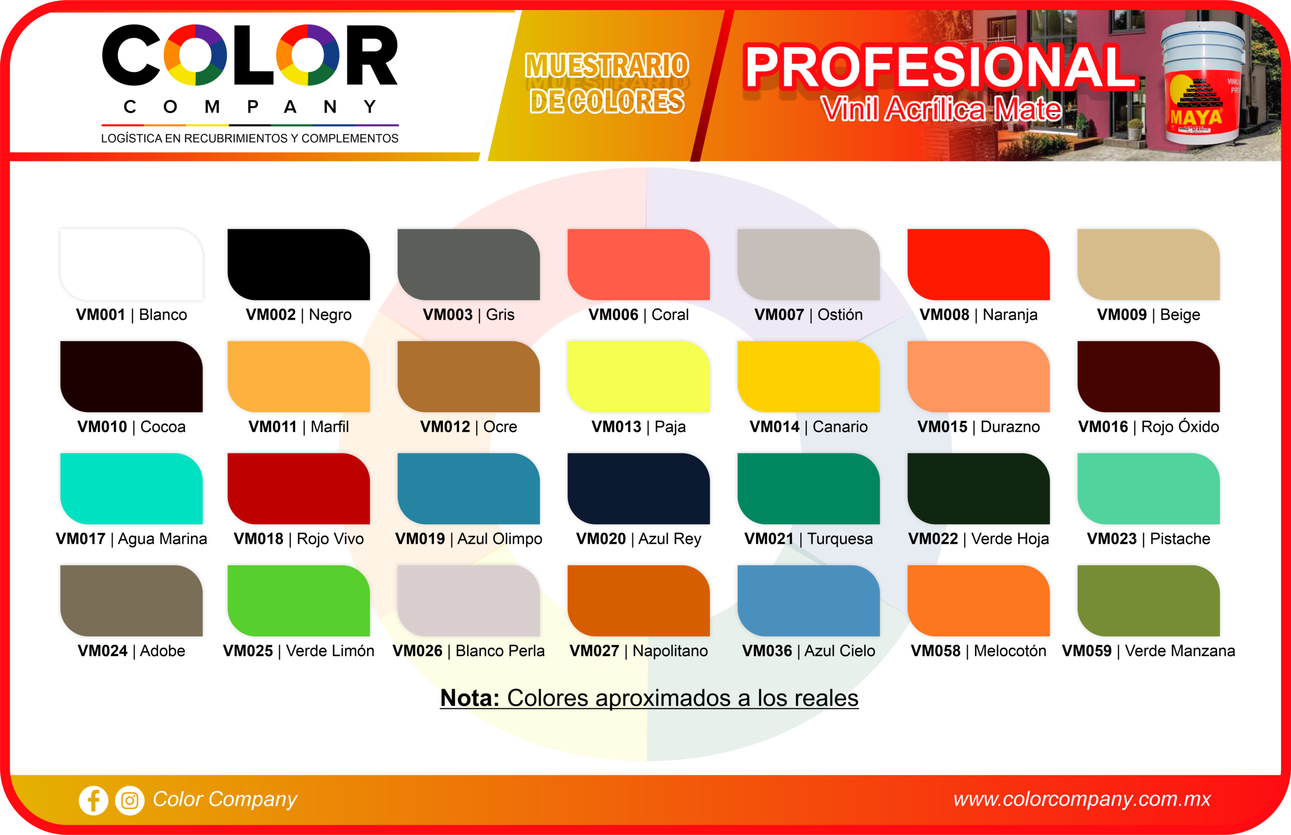 PROFESIONAL - MUESTRARIO DE COLORES - MAYA - PRODUCTOS COLOR COMPANY