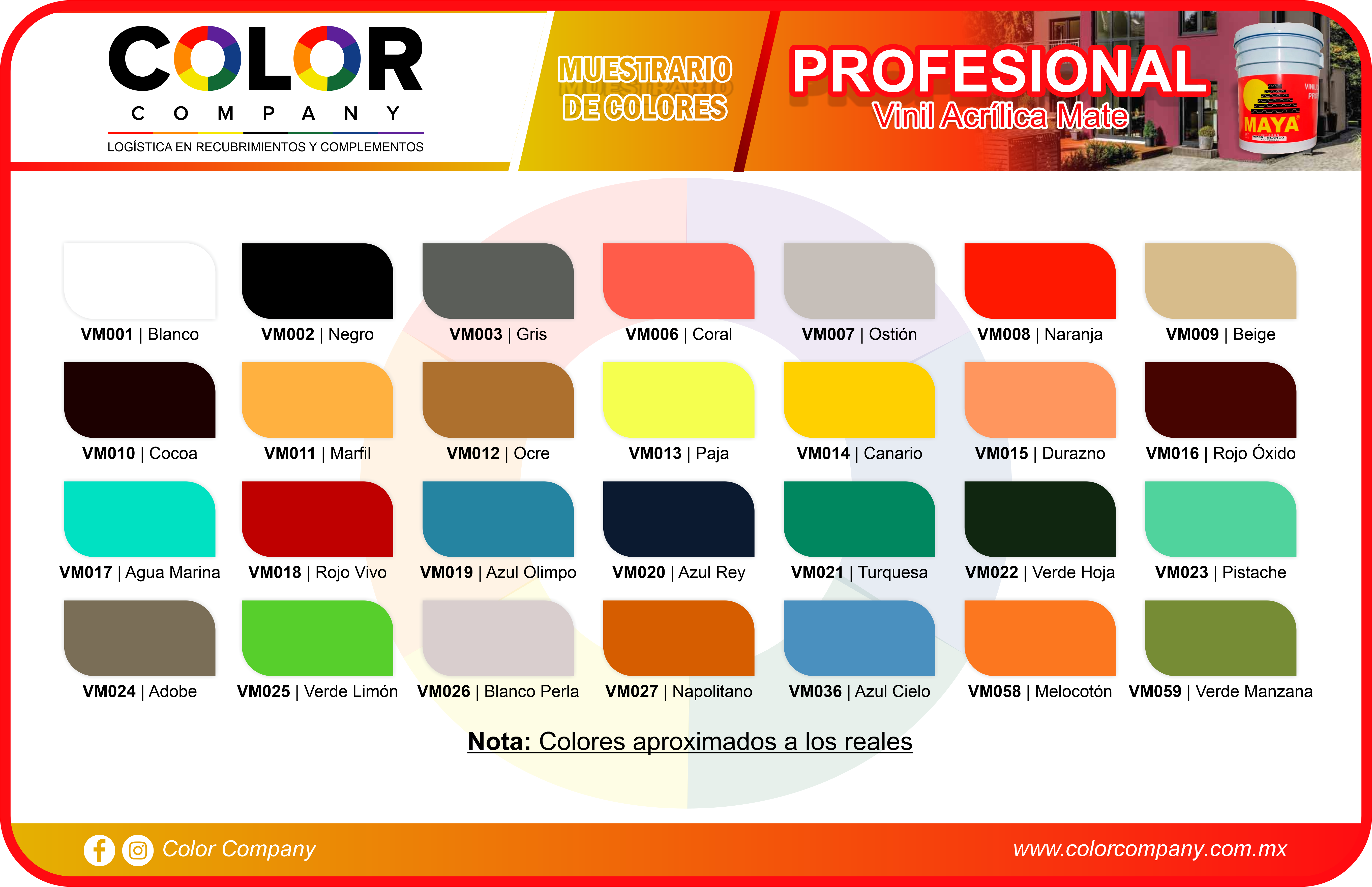 PROFESIONAL - MUESTRARIO DE COLORES - MAYA - PRODUCTOS COLOR COMPANY