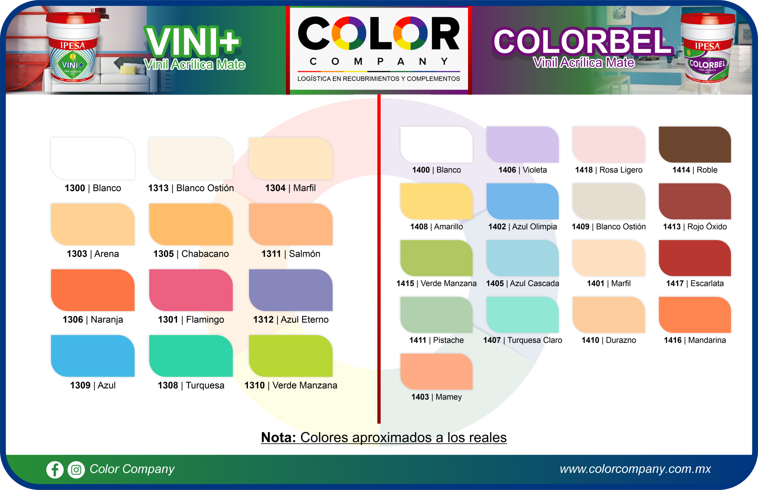 VINI COLORBEL - MUESTRARIO DE COLORES - IPESA - PRODUCTOS COLOR COMPANY