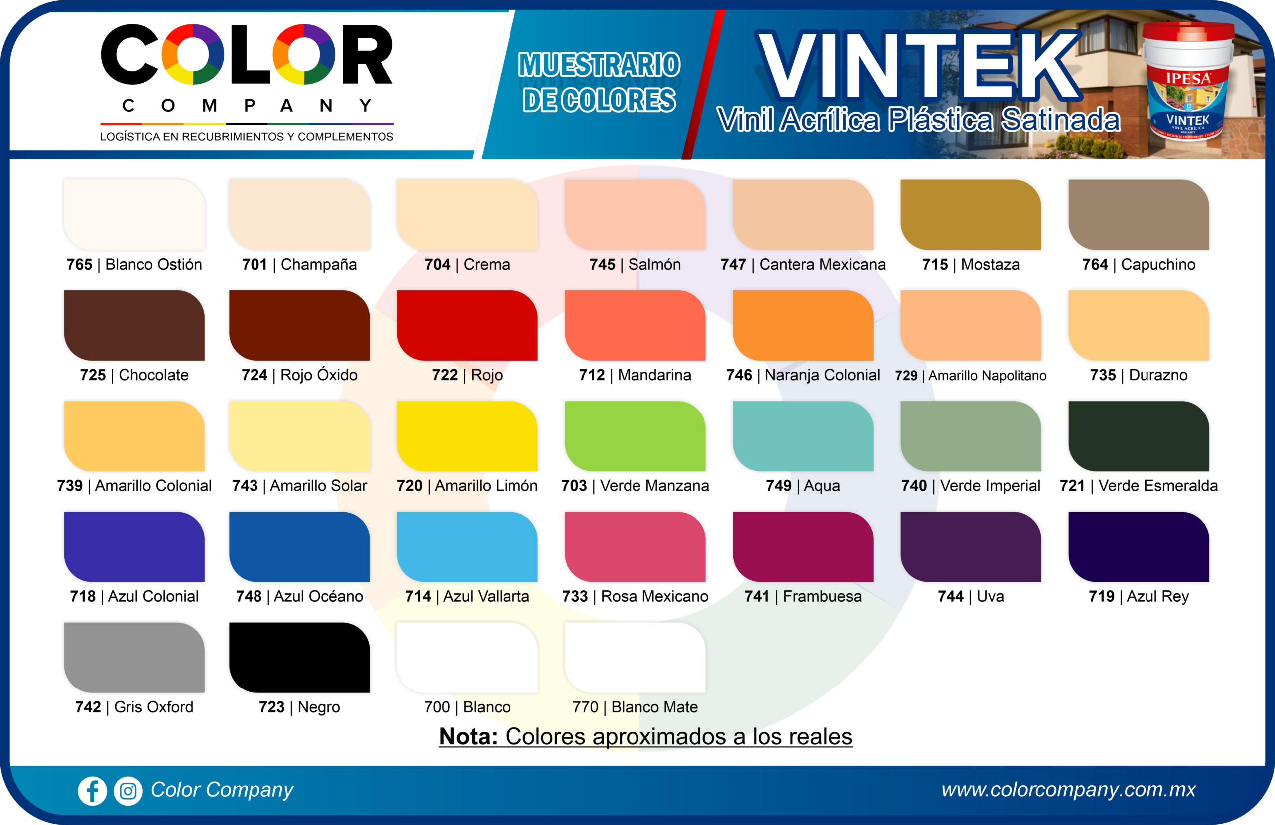 VINTEK - MUESTRARIO DE COLORES - IPESA - PRODUCTOS COLOR COMPANY