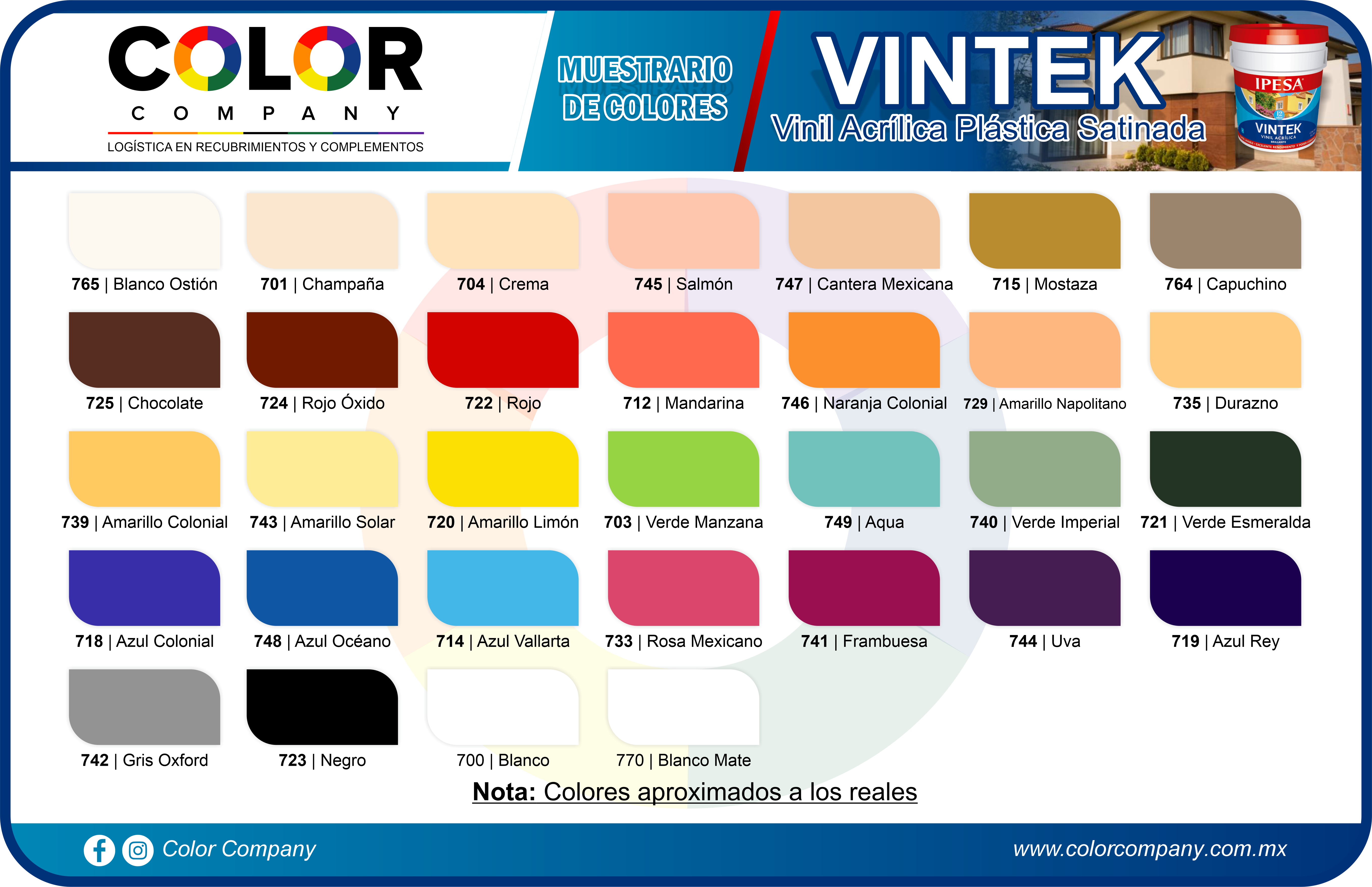 VINTEK - MUESTRARIO DE COLORES - IPESA - PRODUCTOS COLOR COMPANY