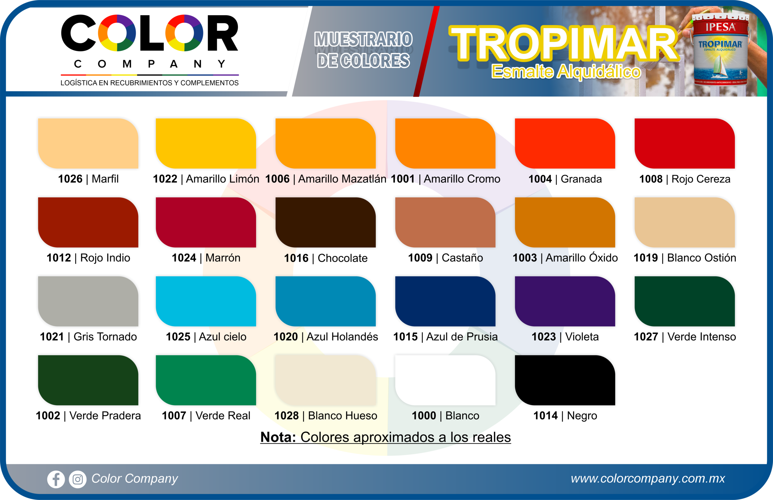 TROPIMAR - MUESTRARIO DE COLORES - IPESA - PRODUCTOS COLOR COMPANY