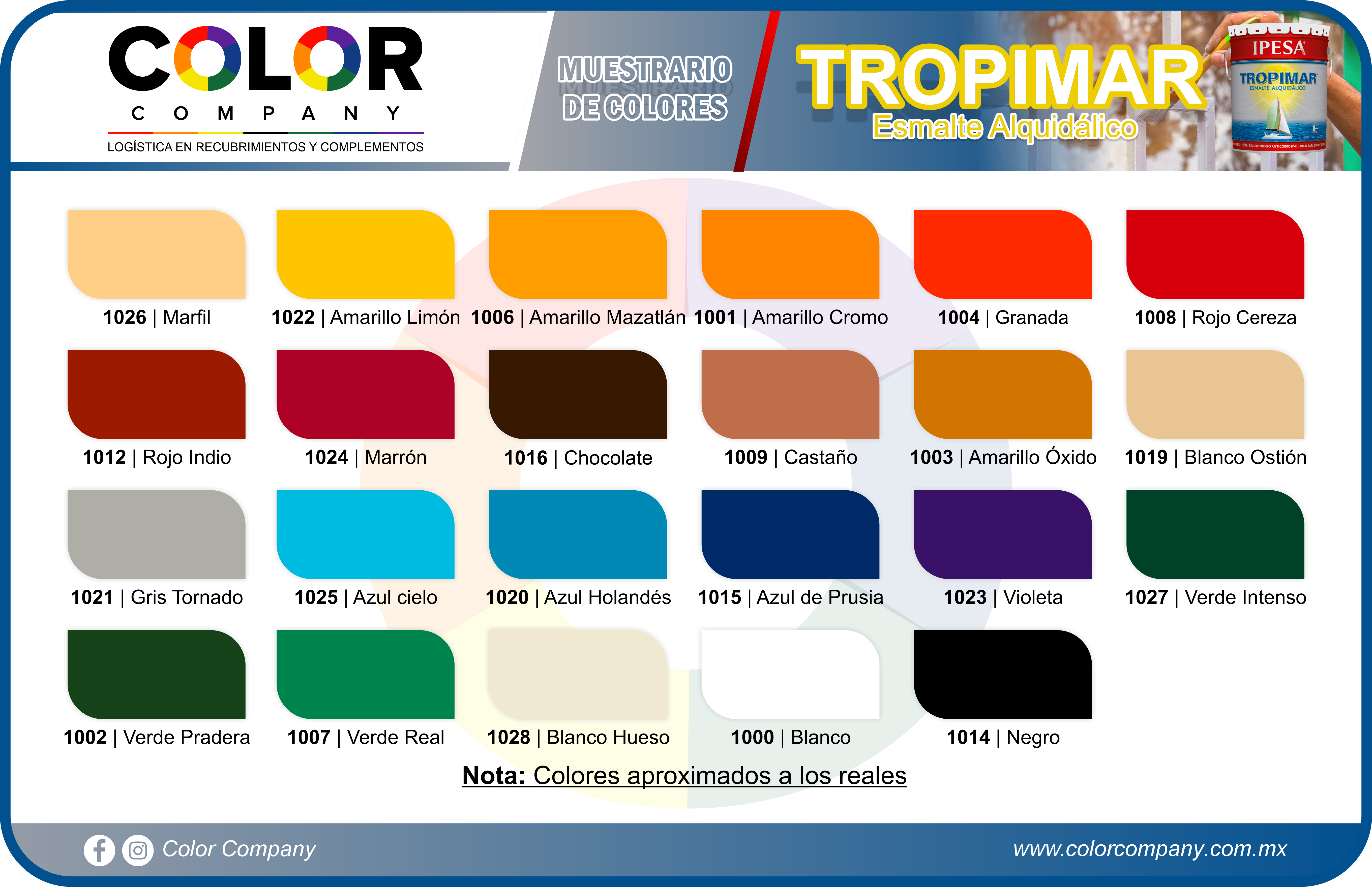 TROPIMAR - MUESTRARIO DE COLORES - IPESA - PRODUCTOS COLOR COMPANY