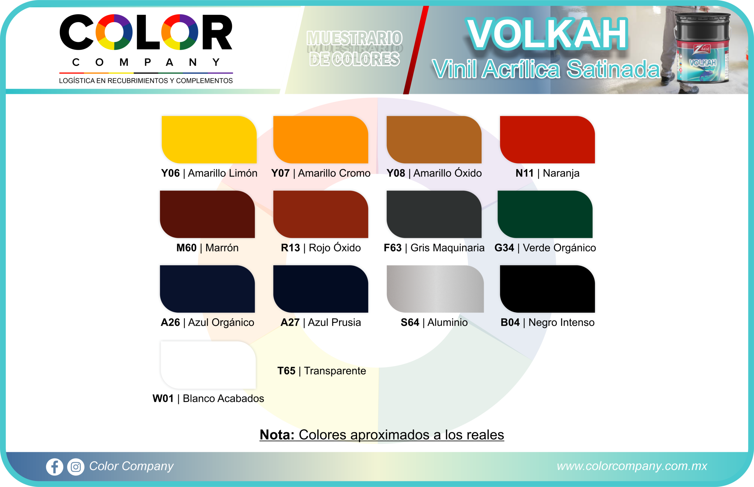 VOLKAH - MUESTRARIO DE COLORES - ZHAIA - PRODUCTOS COLOR COMPANY